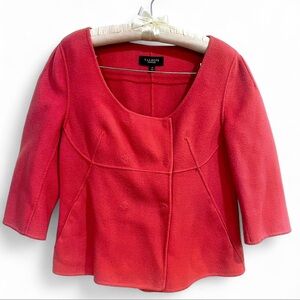 SALMON WOOL BLEND BLAZER AND SKIRT